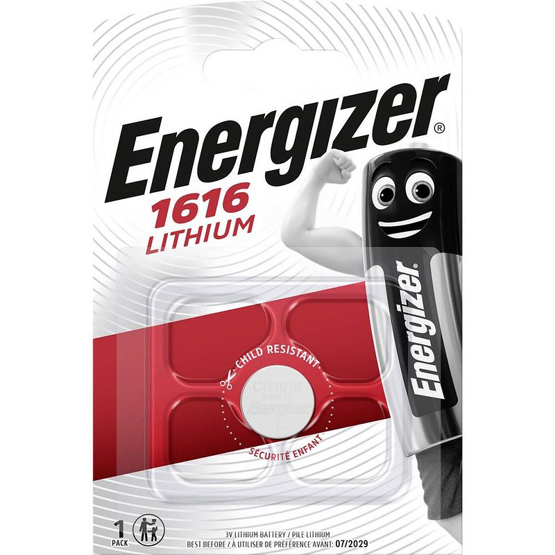 Foto van Energizer knoopcel cr1616, op blister