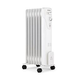 Foto van Elektrische radiatoroliebad 1500w oceanic - 3 powers - 7 elements - white - mobile