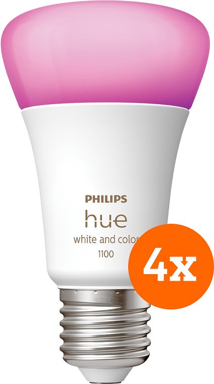 Foto van Philips hue white and color e27 1100lm 4-pack