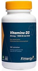 Foto van Fittergy vitamine d3 25mcg met zink