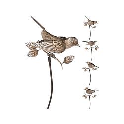 Foto van Tuinprikker vogel op stok brons