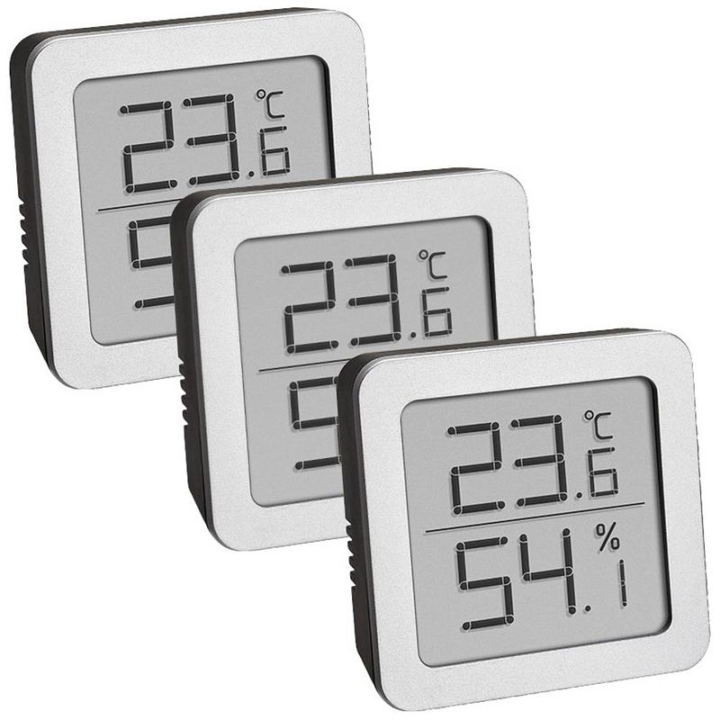 Foto van Tfa dostmann thermo- en hygrometer zilver, zwart