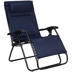 Foto van Abbey campingstoel chaise longue 90 x 75 x 112 cm marineblauw