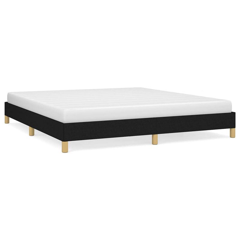 Foto van The living store bedframe - zwart - 203 x 183 x 25 cm - duurzaam materiaal - ondersteunende poten - multiplex