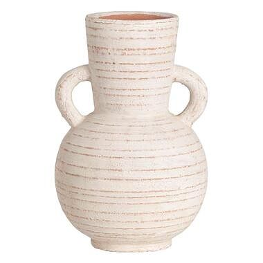 Foto van Vaas julia - wit, terracotta - 30,5xø20 cm - leen bakker