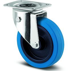 Foto van Tente 360 blue wheel zwenkwiel met fixeerinrichting 100mm