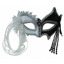 Foto van Zwart met wit venetiaans oogmasker - verkleedmaskers