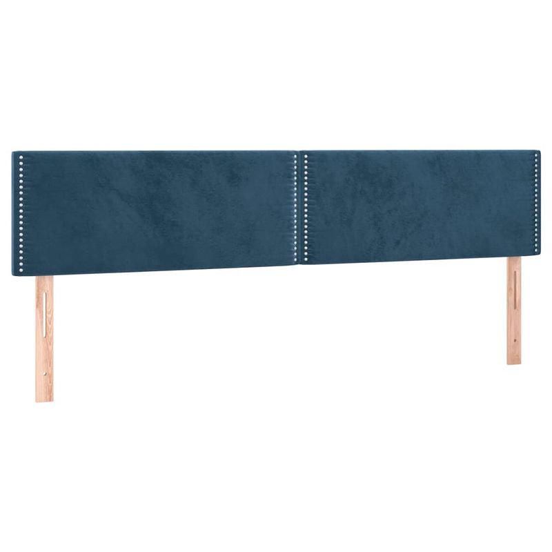 Foto van The living store hoofdeind donkerblauw 180 x 5 x 78/88 cm - fluweel - houten poten - verstelbare hoogte - klassiek