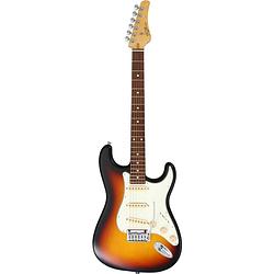 Foto van Fgn guitars boundary st 3ts elektrische gitaar, 3-tone sunburst, met gigbag