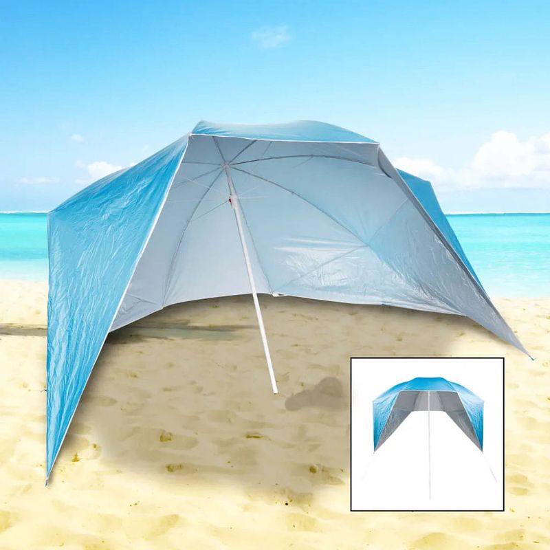 Foto van Premium strandparasol met zijwanden uv50+ 240x233 cm