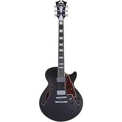 Foto van D'sangelico premier ss stopbar black flake semi-akoestische gitaar met gigbag