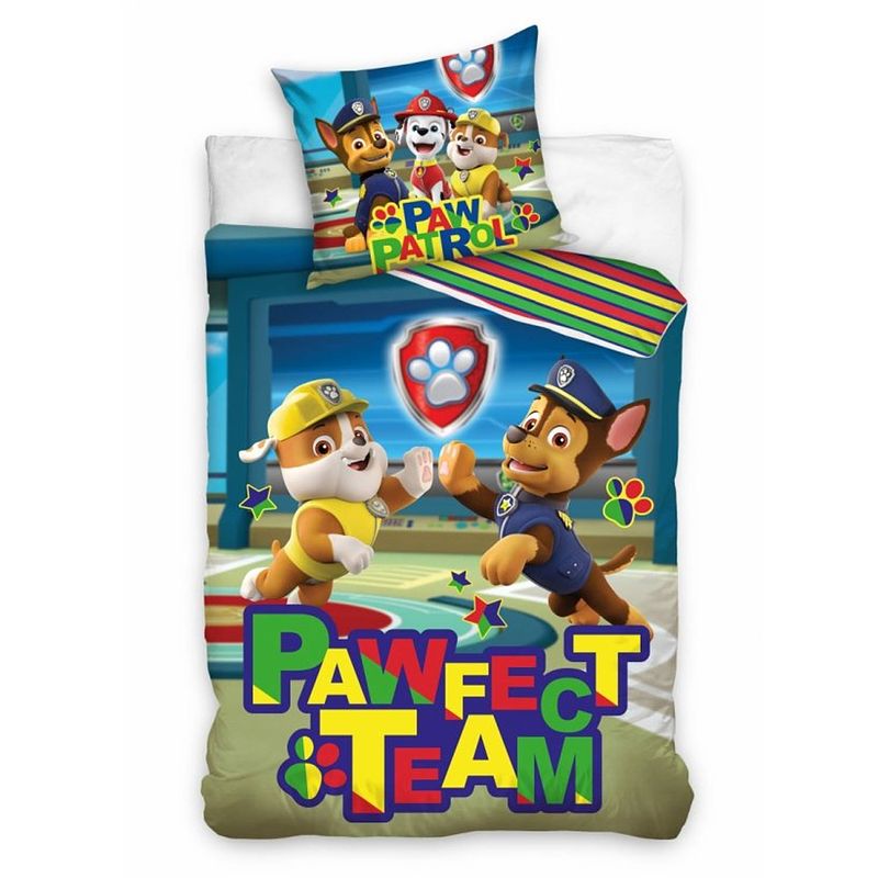 Foto van Paw patrol dekbedovertrek pawfect team - eenpersoons - 140 x 200 cm - katoen