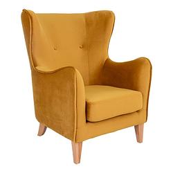 Foto van Campo fauteuil velours, mosterdgeel.