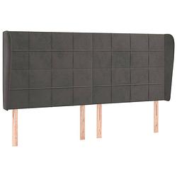 Foto van Vidaxl hoofdbord met randen 183x23x118/128 cm fluweel donkergrijs