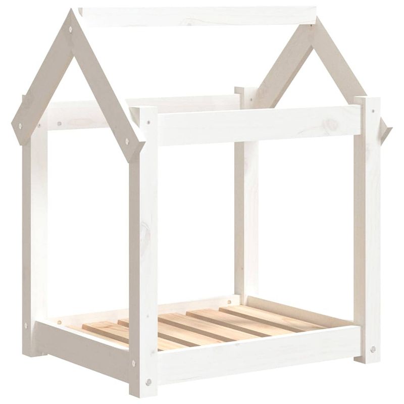 Foto van The living store hondenmand s grenenhouten hondenbed - 61x50x70 cm - wit