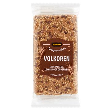 Foto van Jumbo stevige crackers volkoren 4 x 2 stuks 175g