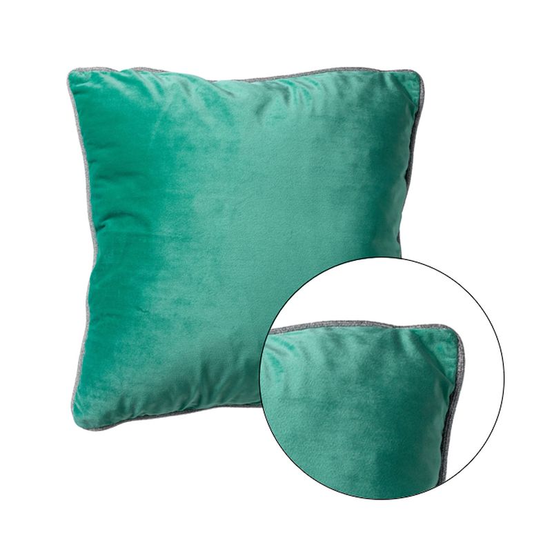 Foto van Dutch decor finn - sierkussen velvet spearmint glitter bies 45x45 cm - groen - groen