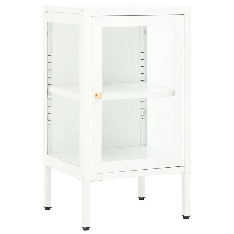 Foto van Vidaxl dressoir 38x35x70 cm metaal en glas