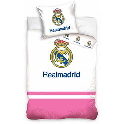 Foto van Carbotex dekbedovertrek real madrid logo roze/wit100 x 135 cm