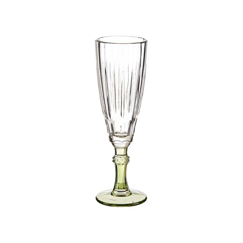 Foto van Champagneglas exotic kristal groen 6 stuks (170 ml)