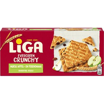 Foto van Liga evergreen crunchy koeken muesli appelpeer 225g bij jumbo