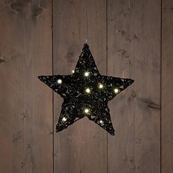 Foto van Anna'ss collection - b.o.t. star 20 cm dark glitter 6led warm white