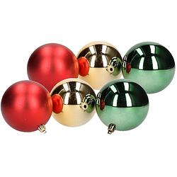 Foto van 18-delige kerstballen set rood/groen - kerstbal
