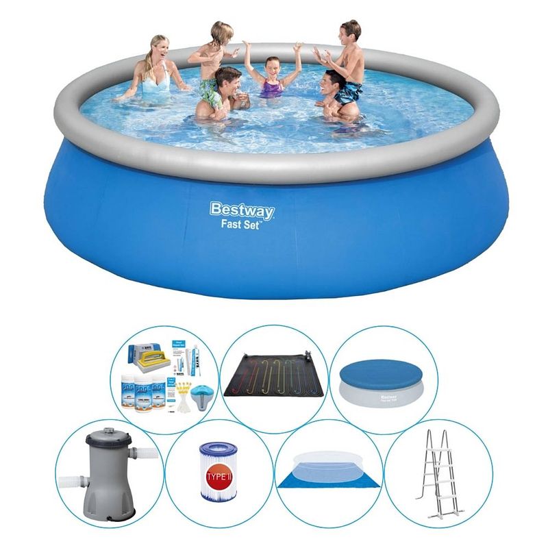 Foto van Bestway fast set rond 457x84 cm - zwembad combi deal