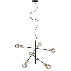 Foto van Infiori -ghlight - sticks - hanglamp - e27 - 70 x 70 x 140cm - zwart