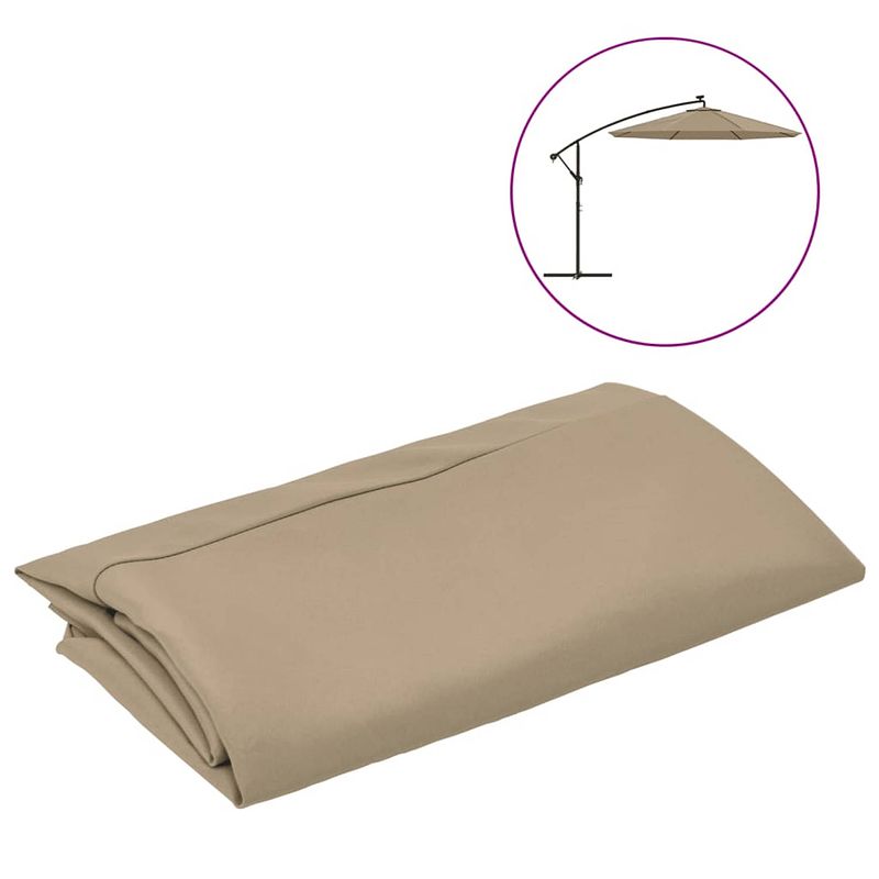 Foto van The living store parasoldoek - voor zweefparasols - 300 cm - uv-beschermend polyester - taupe