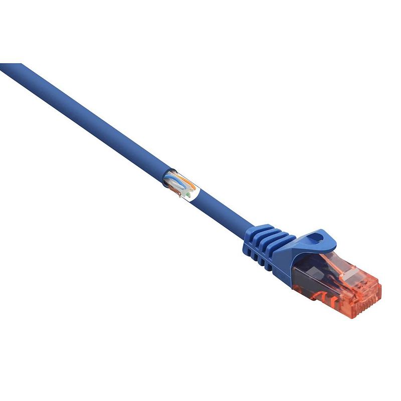 Foto van Renkforce rf-5044024 rj45 netwerkkabel, patchkabel cat 6 u/utp 0.50 m blauw snagless, halogeenvrij 1 stuk(s)