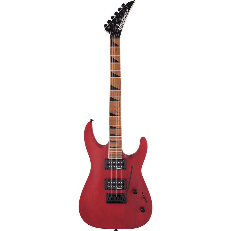 Foto van Jackson js series dinky arch top js24 dkam red stain elektrische gitaar met gekaramiliseerde toets