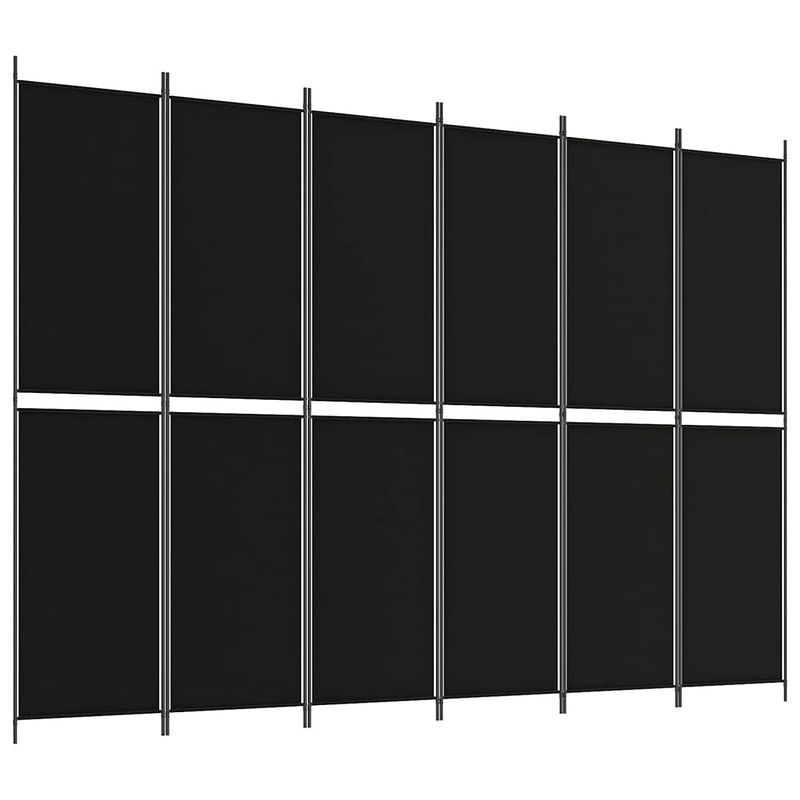 Foto van Vidaxl kamerscherm met 6 panelen 300x220 cm stof zwart