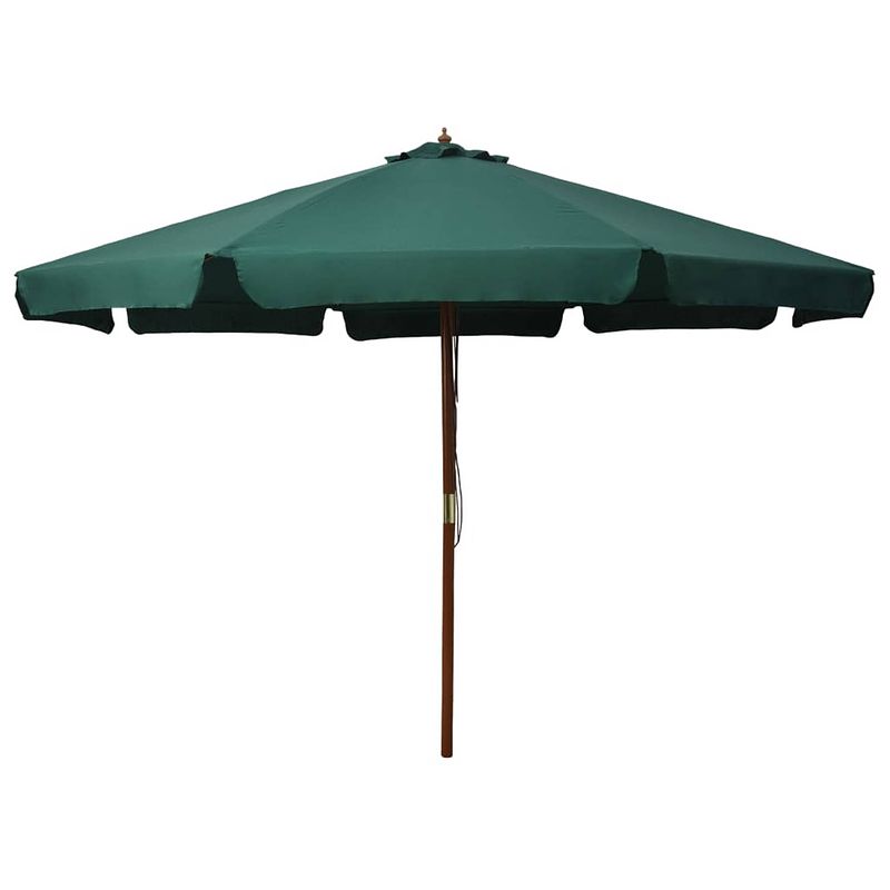 Foto van Vidaxl parasol met houten paal 330 cm groen