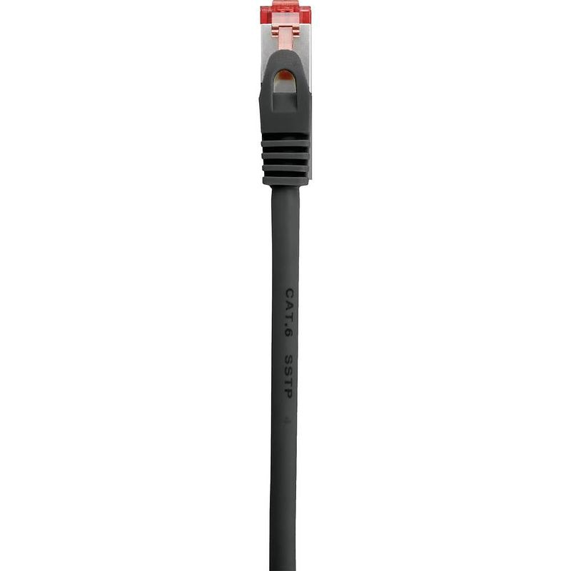 Foto van Renkforce rf-5469256 rj45 netwerkkabel, patchkabel cat 6 s/ftp 2.00 m zwart snagless, vergulde steekcontacten, vlambestendig 1 stuk(s)