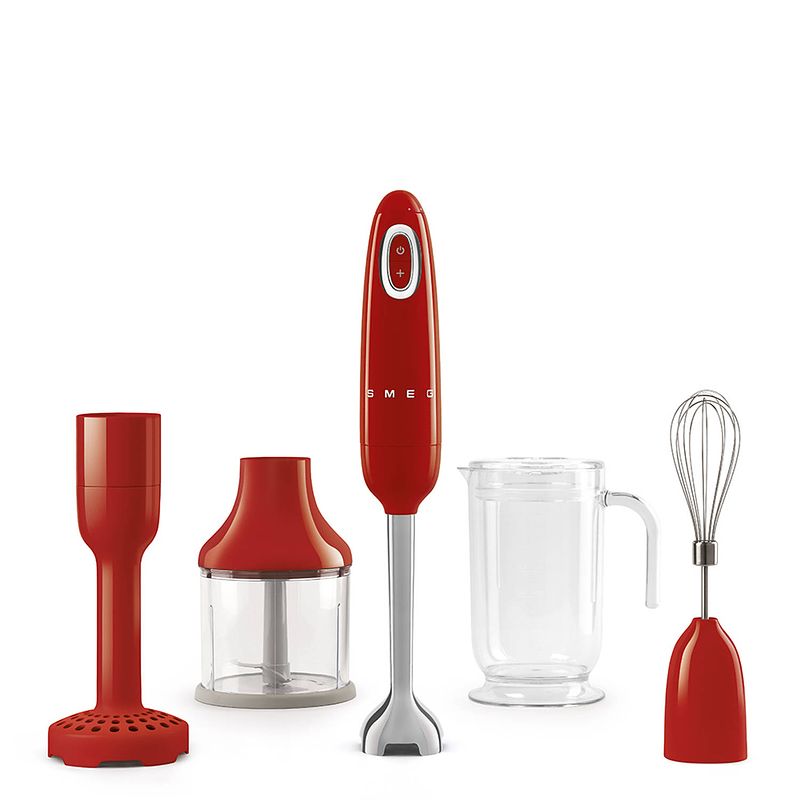 Foto van Smeg staafmixer set - turbofunctie - rood - hbf02rdeu