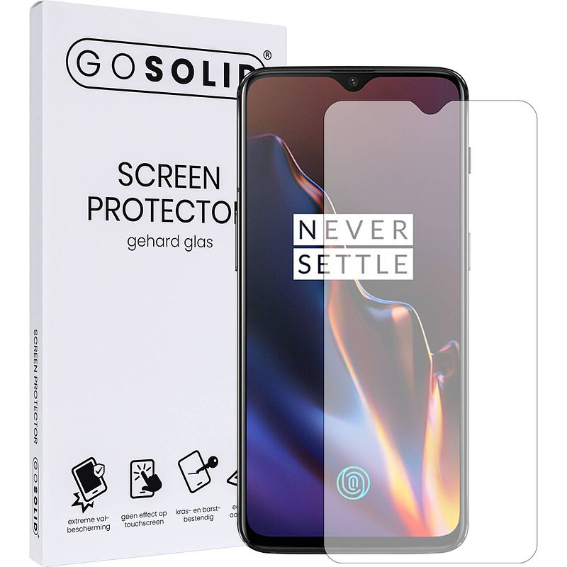 Foto van Go solid! screenprotector voor oneplus 6t gehard glas