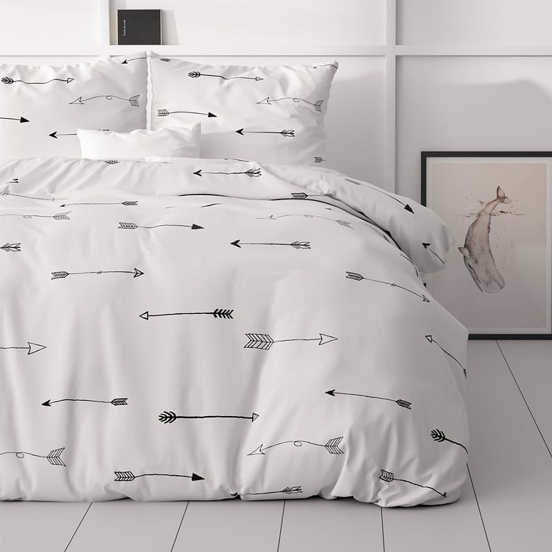 Foto van Dekbedovertrek risma dekbedovertrek - eenpersoons (140x200 cm) - wit polyester-katoen - dessin: - sleeptime elegance - dekbed-discounter.nl