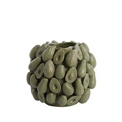 Foto van Light&living vaas deco 36x35,5x31,5 cm avocado keramiek olijf groen