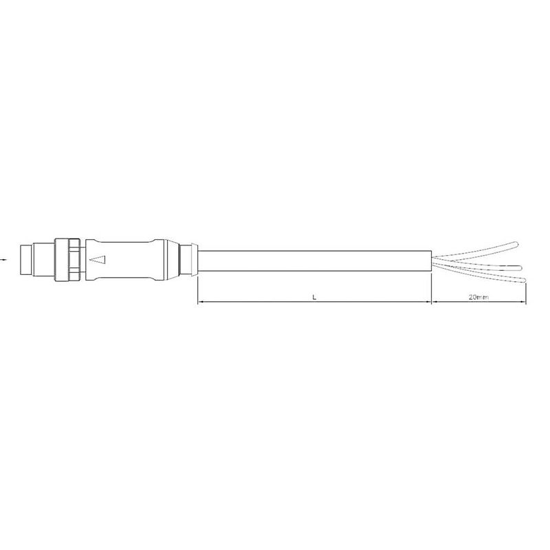 Foto van Te connectivity 1-2273000-1 sensor/actuator connector, geassembleerd m8 aantal polen: 3 stekker, recht 1.50 m 1 stuk(s)