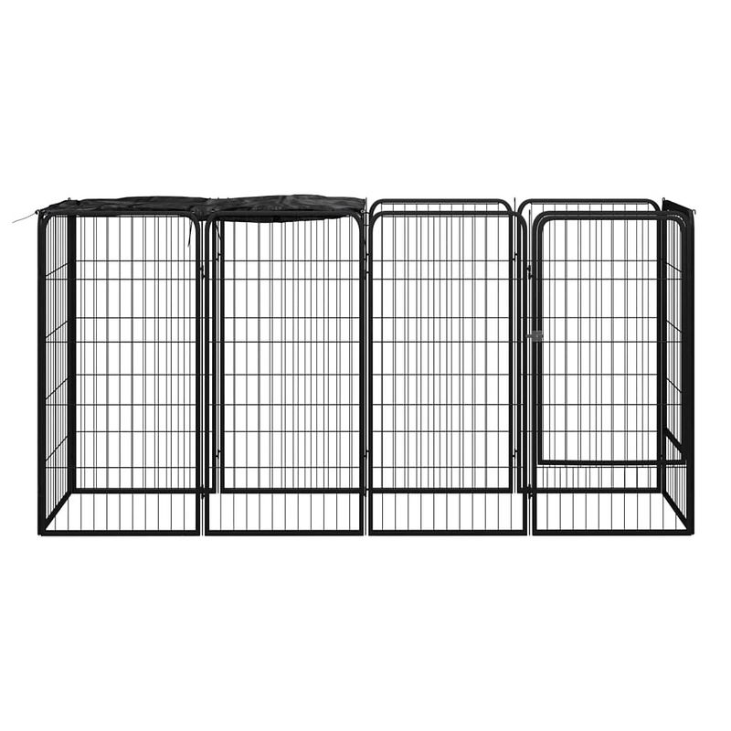 Foto van The living store hondenkennel - staal - 200 x 50 x 100 cm - waterbestendig - zwart