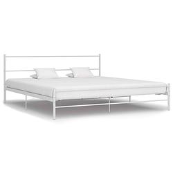 Foto van Vidaxl bedframe metaal wit 160x200 cm