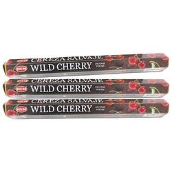 Foto van 3x pakje wierook stokjes wild cherry - wierookstokjes