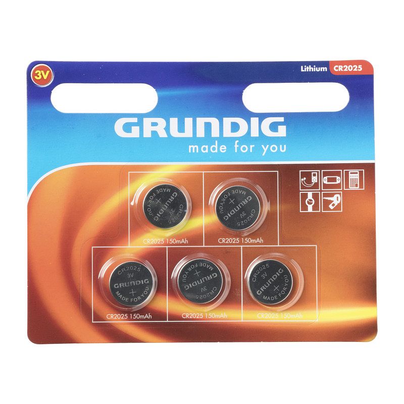 Foto van Grundig knoopcel batterijen cr2025 - set van 5