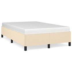 Foto van The living store bedframe - bedframe - 203x123x35 cm - crème stof - multiplex lattenbodem