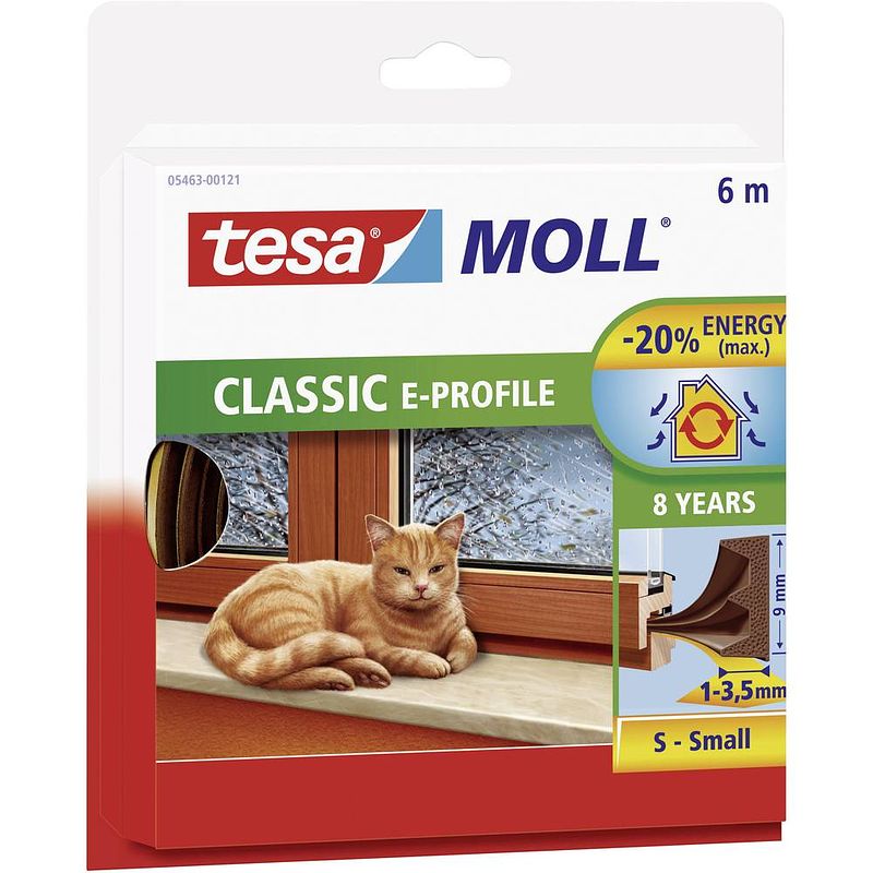 Foto van Tesa e-profile 05463-00120-00 afdichtingstape tesamoll wit (l x b) 6 m x 9 mm 1 stuk(s)