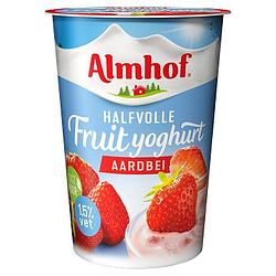 Foto van Almhof halfvolle yoghurt aardbei slechts 1,5% vet 500g bij jumbo