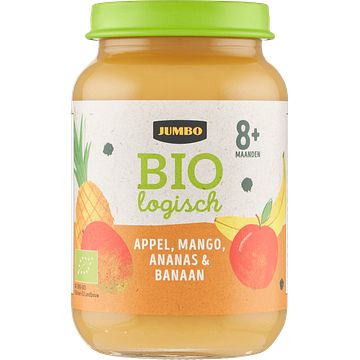 Foto van Jumbo babyvoeding biologisch appel, mango, ananas & banaan 8+ maanden 190g