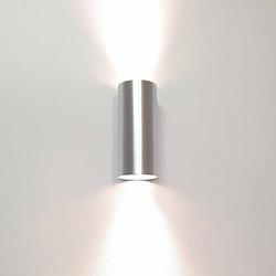 Foto van Artdelight wandlamp roulo 2 lichts h 15,4 ø 6,5 cm aluminium