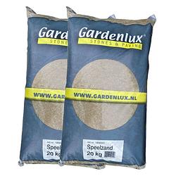 Foto van Gardenlux speelzand - zandbakzand - zand voor zandbak - gecertificeerd - voordeelverpakking 2 x 20 kg